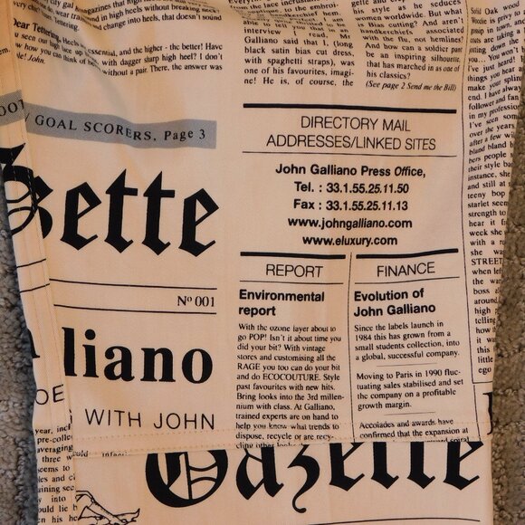 John Galliano Gazette Newspaper Print Flare Pants | Pink | Vintage | EUC | 6? - Picture 7 of 14